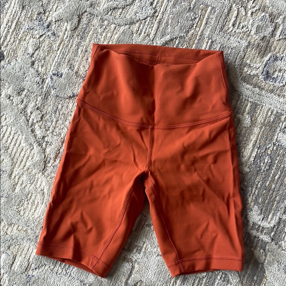 Women's Lululemon High-Waisted Orange Shorts